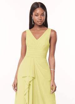 Azazie Julianna Brudtärnklänningar Klä av A-Linje i Chiffong Citronsorbet image5