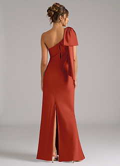 Azazie Capri Brautjungfernkleider Meerjungfrau-Linie One-Shoulder Stretch-Satin Kleid Rost image2