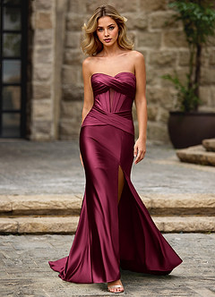 Moondust Ankara Red Corset Prom Dress image3