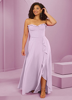 Barbie ♥ Azazie Final Sale Frosted Lilac A-Line Sweetheart Neckline Chiffon Dress image8