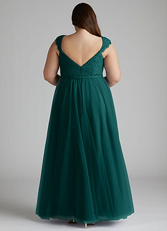 Azazie Luxi Bridesmaid Dresses Peacock A-Line Pleated Tulle Dress image10