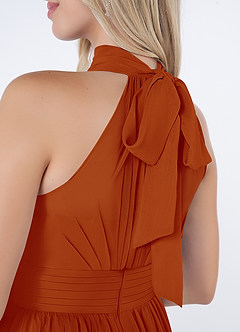 Azazie Iman Brautjungfernkleider A-Linie A-Linie Gerüscht Chiffon Kleid Paprika image7