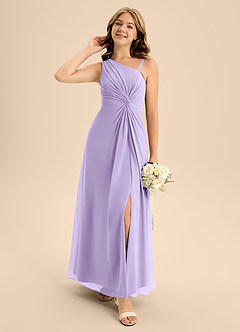 Azazie Brooke Junior A-Linie Seitliche Cut-Outs Chiffon Kleid Flieder image3