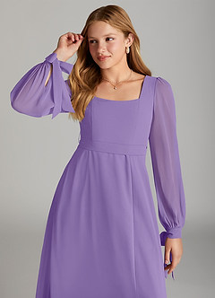 Azazie Leonia Junior Tahiti A-Line with Pockets Chiffon Dress image5