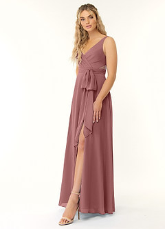 Azazie Alva Final Sale Lilac A-Line Pleated Chiffon Dress image3