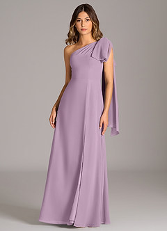 Azazie Tella Bridesmaid Dresses Wisteria A-Line One Shoulder Chiffon Dress image2