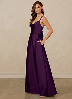 Christian Siriano Bridal for Azazie 1001 Bridesmaid Dresses Grape A-Line Sweetheart Neckline Stretch Satin Dress image4