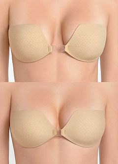 front Halbunsichtbare Push-up-Brustwarzen-Pasties – Atmungsaktives 8-Loch-Gewebe