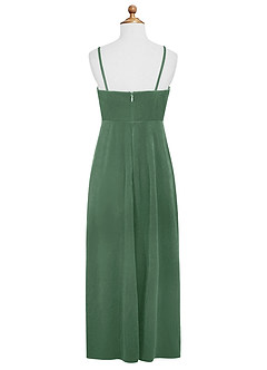 Azazie Solange Junior Eucalyptus A-Line Velvet Dress image8
