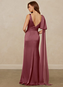 Christian Siriano Bridal for Azazie 1011 Bridesmaid Dresses Desert Rose Mermaid Bow Stretch Satin Dress image2