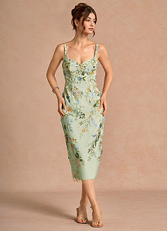 Paulina Light Green Midi Dress
