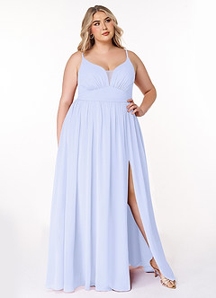 Azazie Rayna Bridesmaid Dresses Lavender A-Line V-Neck Pleated Chiffon Dress image7