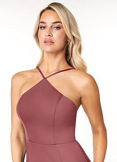 Azazie Stacey Final Sale Agave Mermaid Stretch Satin Dress image6