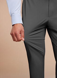 front Vincent Gris Pantalon habillé structuré et extensible