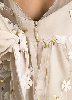 Azazie Elowen Jurken voor bloemenmeisjes A-Lijn Jurk van Kant Sweetheart Halslijn Wit Albast image7