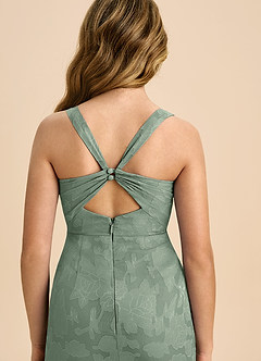 Azazie Mero Junior Robe Fourreau en Blumen-Burnout Plissée Matcha image2