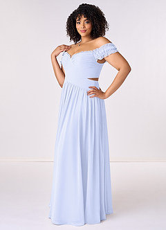 Barbie ♥ Azazie Bridesmaid Dresses Lavender A-Line Off the Shoulder Chiffon Convertible Dress image10
