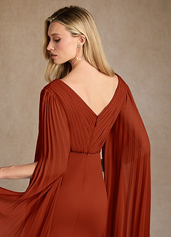 Azazie Ellsworth Kleider für die Brautmutter Spalte Plissee Stretch-Krepp Kleid Rost image6
