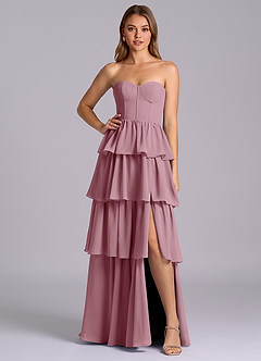 Azazie Faye Bridesmaid Dresses Vintage Mauve A-Line Sweetheart Neckline Chiffon Dress image1