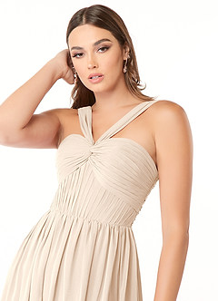 Azazie Dionne Final Sale White Alabaster A-Line Corset Chiffon Dress image6