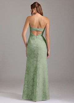Azazie Leonis Bridesmaid Dresses Dusty Sage Sheath Strapless Floral Burnout Convertible Dress image6