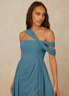 Christian Siriano Bridal for Azazie 1014 Bridesmaid Dresses Bermuda A-Line Off the Shoulder Chiffon Dress image7