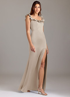 Azazie Callie Bridesmaid Dresses Frost A-Line Ruched Stretch Satin Convertible Dress image4