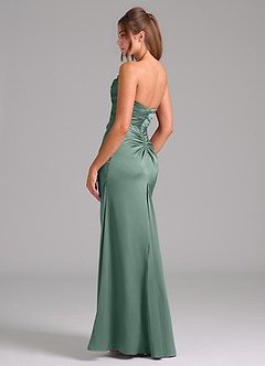 Azazie Lucille Bridesmaid Dresses Eucalyptus Mermaid Strapless Stretch Satin Convertible Dress image4