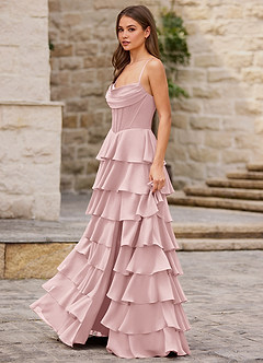 Rhythm Powder Pink Ruffled A-line Prom Dress image6