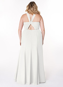 Azazie Rue Bridesmaid Dresses White A-Line Halter Chiffon Dress image8