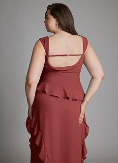 Azazie Sloane Bridesmaid Dresses Terracotta A-Line Sweetheart Neckline Chiffon Dress image14