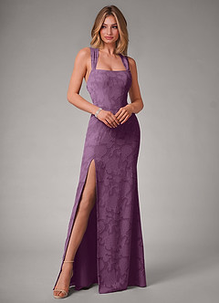 Azazie Luci Bridesmaid Dresses Wisteria Mermaid Pleated Floral Burnout Convertible Dress image3