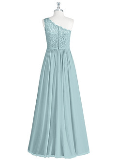 Azazie Demi Bridesmaid Dresses Mist A-Line One Shoulder Chiffon Dress image8