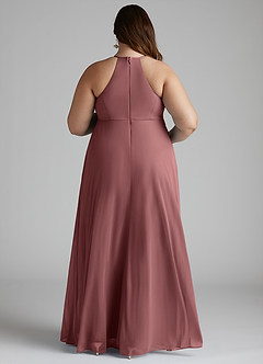 Azazie Annabelle Maternity Bridesmaid Dresses A-Line V-Neck Pleated Mesh Floor-Length Dress image8