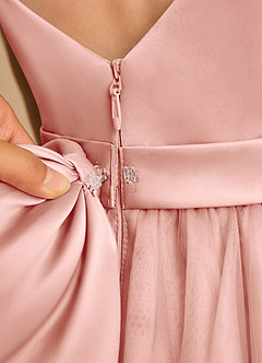 Azazie Patootie Final Sale Rosette A-Line Spaghetti Strap Tulle Dress image7