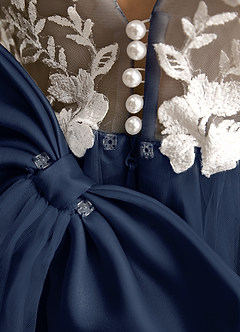 Azazie Mixie Flower Girl Dresses Dark Navy Ball-Gown Lace Dress image8