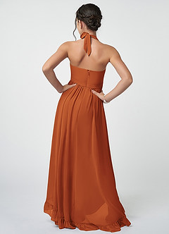 Azazie Hermione Junior Cinnamon A-Line Chiffon Dress image3