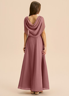 Azazie Lambie Junior Desert Rose A-Line Pleated Chiffon Dress image1