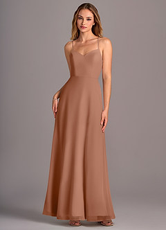Azazie Mei Abiti da Damigella Abito A-Line in Chiffon Bronzo image1