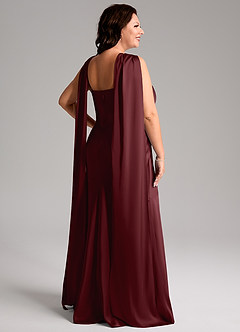 Azazie Kinsley Vestidos de madrinha de casamento Vestido Cabernet de Cetim elástico de sereia com Fenda Lateral image9