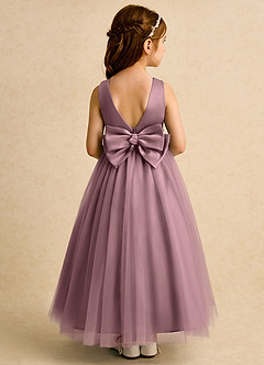 Azazie Lior Flower Girl Dresses Vintage Mauve Ball-Gown Pleated Tulle Dress image5