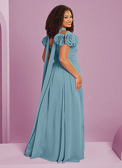 Barbie ♥ Azazie Bridesmaid Dresses Moody Blue A-Line Off the Shoulder Chiffon Convertible Dress image17