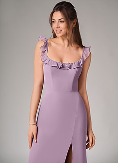 Azazie Callie Robes de demoiselle d'honneur Robe Sirène Convertible en Mousseline de soie Fente Latérale Glycine image6