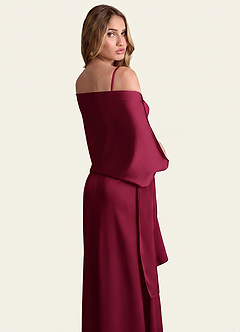 front Azazie Matching Color Stretch Satin Shawl