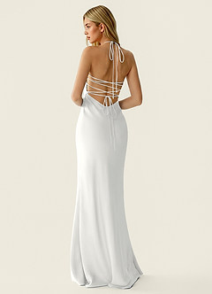 Valerianaire White Beading Satin Prom Dress image2
