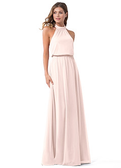Azazie Landry Vestidos de damas de honor Vestido de Pétalo De Rosa de Malla de Corte en A con Plisado image1