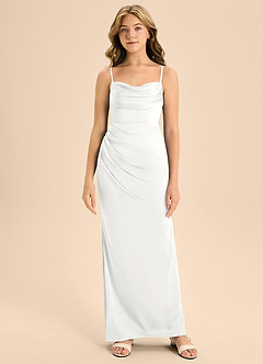 Azazie Mai Junior White A-Line Sweetheart Neckline Stretch Satin Dress image5