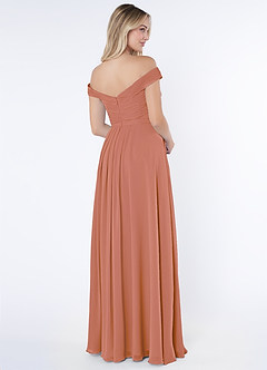 Azazie Audrianna Robes de demoiselle d'honneur Robe Trapèze Convertible en Mousseline de soie Schulterfrei gerafft Mai Tai image4