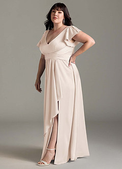 Azazie Omari Bridesmaid Dresses White Alabaster A-Line Stretch Satin Dress image12