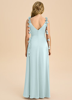 Azazie Gumdrop Junior Sea Glass Empire Pleated Stretch Satin Dress image7